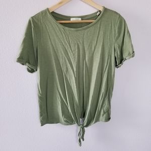 10/$10 Green Envy Tie Front Tee